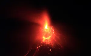 Lava flows from the crater of Mayon Volcano is seen in Legazpi city, Albay province Lava flows from the crater of Mayon Volcano is seen in Legazpi city, Albay province