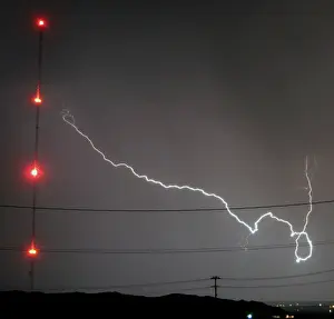 Weather Prints: Lightning strikes across the skies of Twentynine Palms in California during monsoon