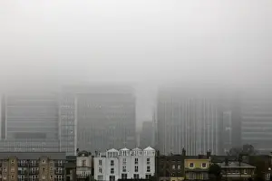 Prints of A low fog engulfs the skyscrapers of the financial district of Canary Wharf in London, Britain April 9, 2018. REUTERS/Kevin Coombs Britain Prints: A low fog engulfs the skyscrapers of the financial district of Canary Wharf