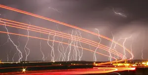 Weather Prints: Mass lightning bolts light up night skies by Daggett airport