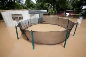 Texas Prints: A mobile home park lies flooded after heavy rains in Richmond, Texas