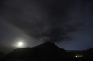 Air Prints: The moon rises near a volcano in Eyjafjoll