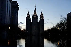 People Prints: The Mormon Temple is shown at Temple Square downtown Salt Lake City