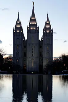 People Prints: The Mormon Temple is shown at Temple Square downtown Salt Lake City