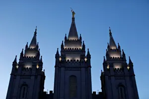 People Prints: The Mormon Temple is shown at Temple Square downtown Salt Lake City
