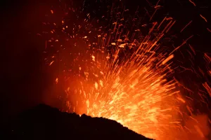Italy Prints: Mount Etna, Europes highest and most active volcano, erupts in Sicily