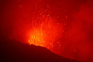 Italy Prints: Mount Etna, Europes highest and most active volcano, erupts