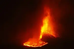 Italy Prints: Mount Etna spews lava on the southern Italian island of Sicily