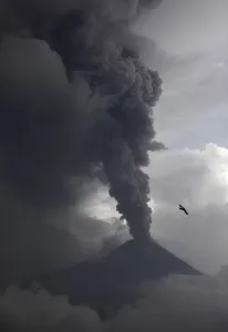 Indonesia Prints: Mount Merapi volcano erupts spewing out towering clouds of hot gas