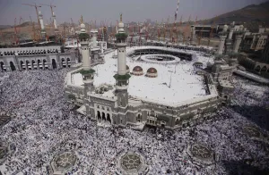 Saudi Prints: Muslim pilgrims attend Friday prayers at the Grand mosque in the holy city of Mecca ahead