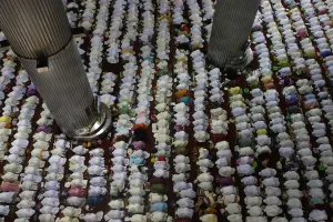 Indonesia Prints: Muslims attend mass prayers marking the end of the fasting month of Ramadan