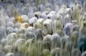 Indonesia Prints: Muslims attend prayers on the eve of the first day of the Islamic fasting month of