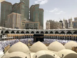 Religion Prints: Muslims perform Omrah around the holy Kaaba at the Grand Mosque during the holy fasting