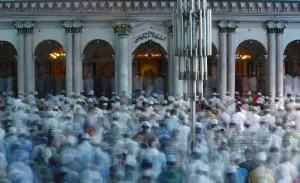 Nepal Prints: Nepalese Muslims attend Eid al-Fitr mass prayers at Kashmiri Takiya Jame mosque in