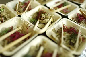Metro Prints: Noodles made of insect protein are pictured at the headquarters of German retailer Metro