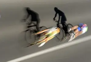 Participants ride through the Slovenian capital at the mass start of the Franja cycling