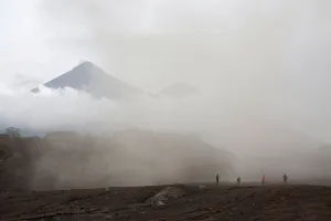 Guatemala Prints: People inspect an affected area after the eruption of the Fuego volcano in Escuintla