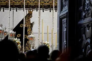 Religion Prints: People take part in Los Estudiantes procession during Holy Week in Madrid