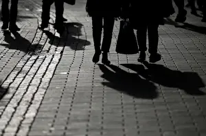France Prints: People walk down the street during the start of winter sales in downtown Strasbourg