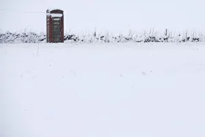 Weather Prints: A phone box stands in snow in Newhaven