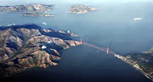PHOTO TAKEN 04NOV05- San Franciscos Golden Gate Bridge is seen in this aerial photo