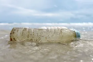 Images Dated 10th June 2018: A plastic bottle washed up by the sea is seen at the Ao Phrao Beach