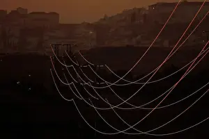 Images Dated 2017 January: Power lines connecting pylons of high-tension electricity are seen at an electricity