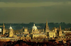 THE ROOFTOPS OF THE UNIVERSITY CITY OF OXFORD ARE SEEN FROM THE SOUTH WEST