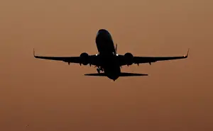A RyanAir passenger plane takes off from London Luton Airport, Luton