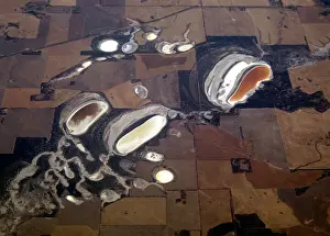 Salt-infested dams in the drought-effected farming areas on the outskirts of Perth