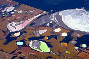 Salt pans and dams can be seen in farming areas located in the southern region of