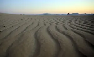Abstract Prints: Sands shaped by the wind are seen in the White Desert north of the Farafra Oasis southwest