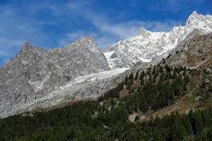 Italy Prints: A segment of the Planpincieux glacier is seen on the Italian side of the Mont Blanc