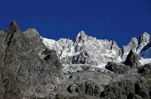 Italy Prints: A segment of the Planpincieux glacier is seen on the Italian side of the Mont Blanc