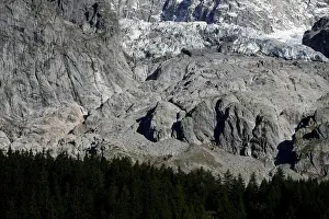 Italy Prints: A segment of the Planpincieux glacier is seen on the Italian side of the Mont Blanc