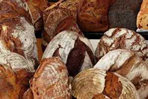 Food And Drink Prints: A selection of homemade and regionally sourced bread is displayed at Steirereck restaurant