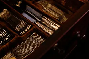 Prints of Silver cutlery is seen stored in a drawer at a private home in Valletta, Malta, January 18, 2018. REUTERS/Darrin Zammit Lupi Global Prints: Silver cutlery is seen stored in a drawer at a private home in Valletta