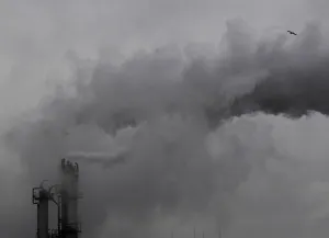 Images Dated 2011 March: Smoke billows from chimneys at an industrial district near Tokyo