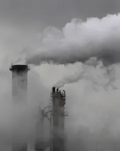Images Dated 2011 March: Smoke billows from chimneys at an industrial district near Tokyo