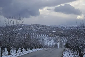 Mideast Prints: Snow covers a village in Jabal al-Zawiya, in the southern countryside of Idlib, Syria