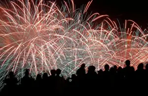 Images Dated 2016 May: Spectators watch as fireworks explode in the sky as part of celebrations for Victory Day