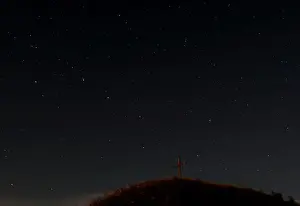 Meteor Prints: The star constellation Ursa Mayor (Great Bear) is seen in the sky over Leeberg hill near