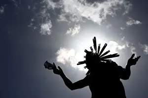 Religion Prints: A statue of the Risen Christ is seen during an Easter Sunday procession in Cospicua