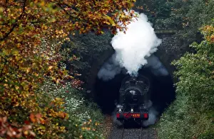 Transport Prints: A steam train travels along the East Lancashire Railways line near Summerseat station