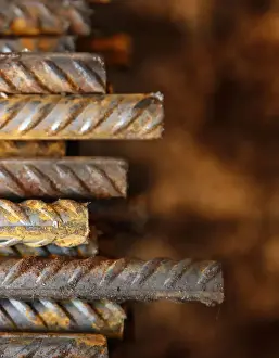 Business Prints: Steel rebar is pictured at the Ariel Metal steel trader warehouse in Podolsk