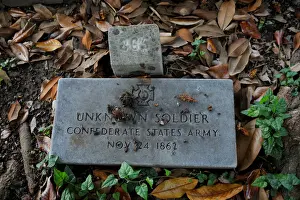 A stone marks the grave of an unknown Confederate States Army soldier from the U. S