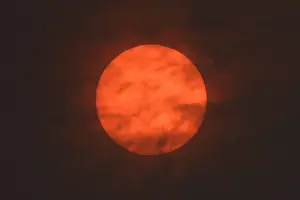 The sun is seen after dawn after the Met Office reported that storm Ophelia has drawn