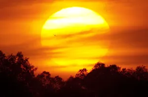 Sun sets near the town of Turov