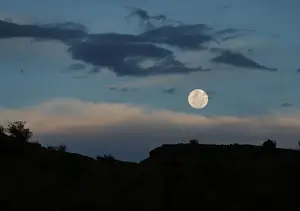 The supermoon is seen over Ischigualasto Provincial Park in San Juan, Argentina