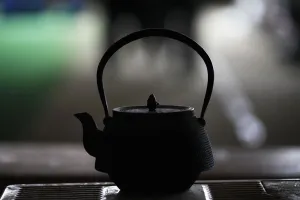 Tea is brewed in a traditional Japanese tea pot at a collective centre for evacuees Tea is brewed in a traditional Japanese tea pot at a collective centre for evacuees